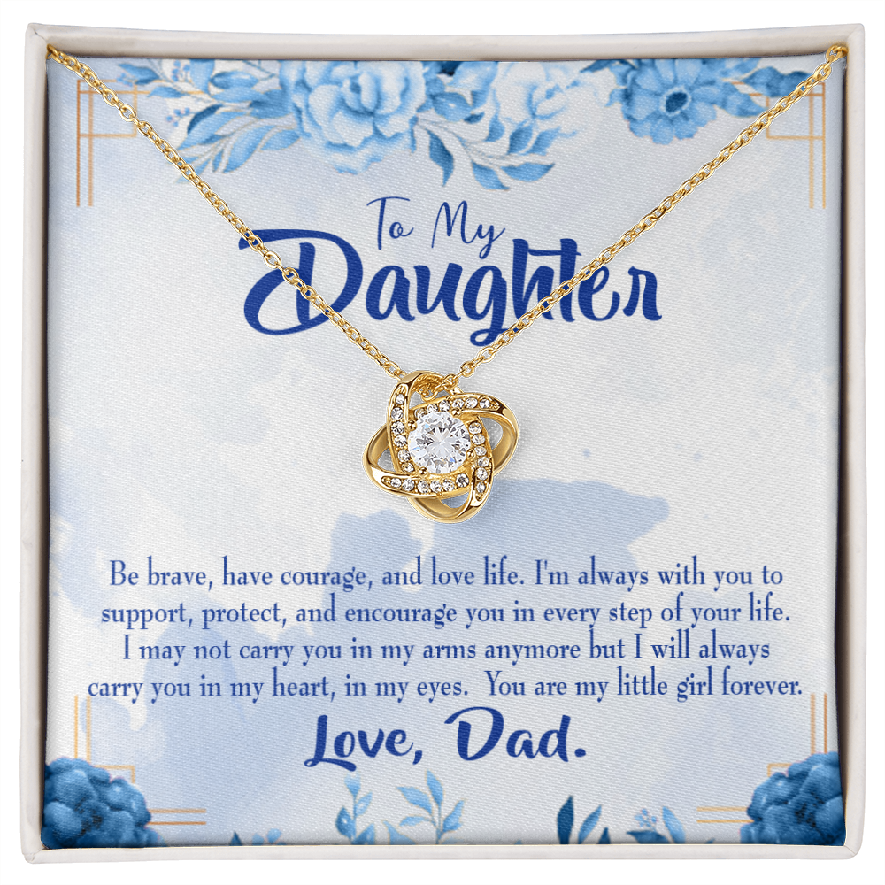 To My Daughter Always in Dad's Heart Infinity Knot Necklace Message Card-Express Your Love Gifts