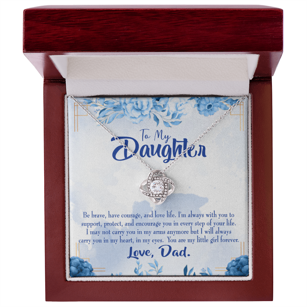 To My Daughter Always in Dad's Heart Infinity Knot Necklace Message Card-Express Your Love Gifts