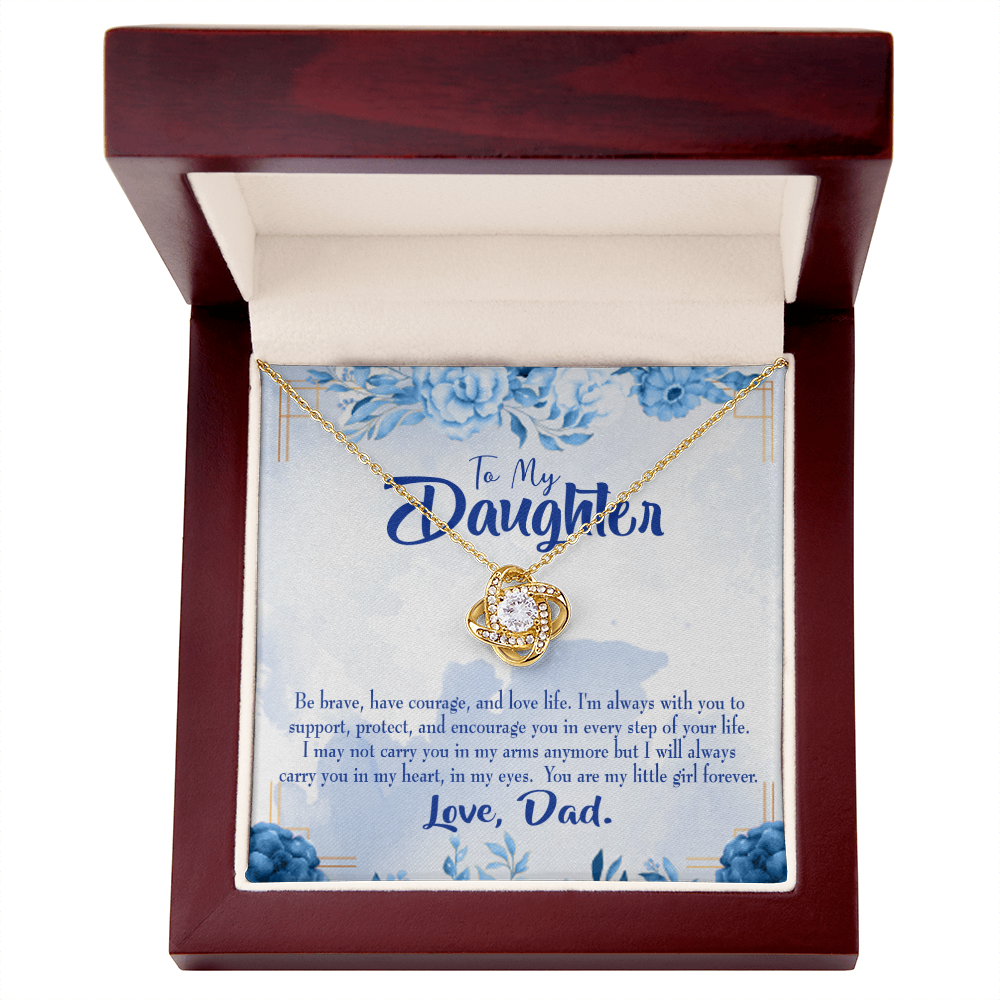 To My Daughter Always in Dad's Heart Infinity Knot Necklace Message Card-Express Your Love Gifts