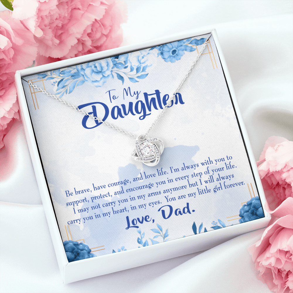 To My Daughter Always in Dad's Heart Infinity Knot Necklace Message Card-Express Your Love Gifts