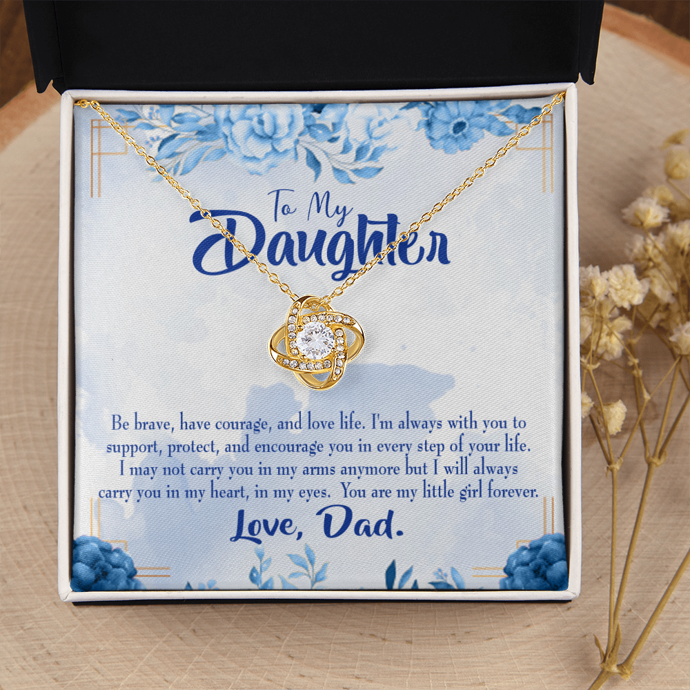 To My Daughter Always in Dad's Heart Infinity Knot Necklace Message Card-Express Your Love Gifts