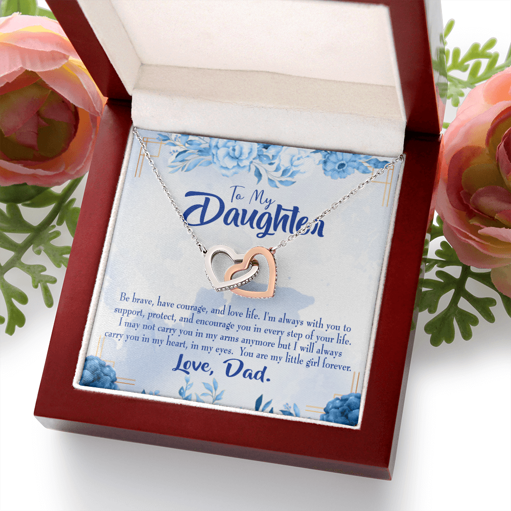 To My Daughter Always in Dad's Heart Inseparable Necklace-Express Your Love Gifts