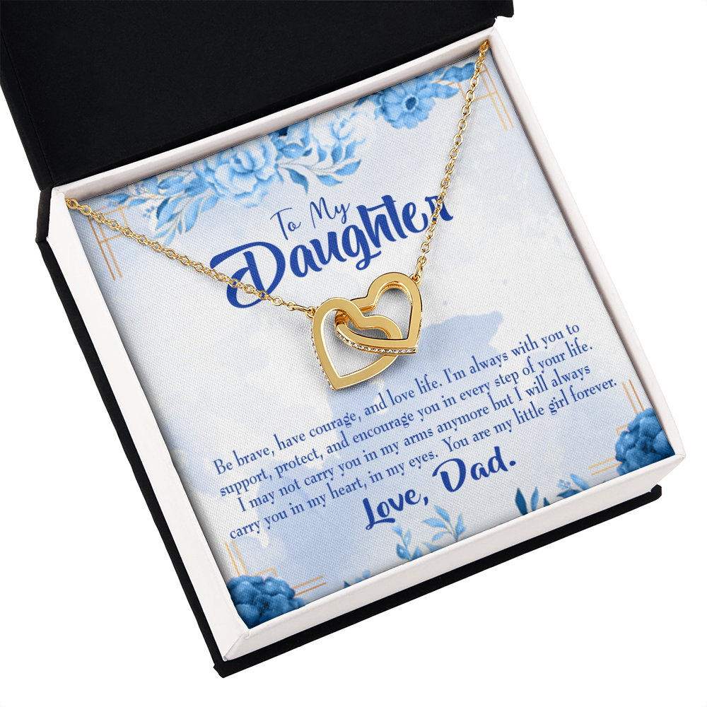 To My Daughter Always in Dad's Heart Inseparable Necklace-Express Your Love Gifts