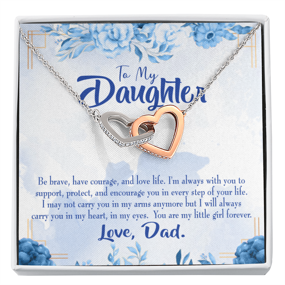 To My Daughter Always in Dad's Heart Inseparable Necklace-Express Your Love Gifts