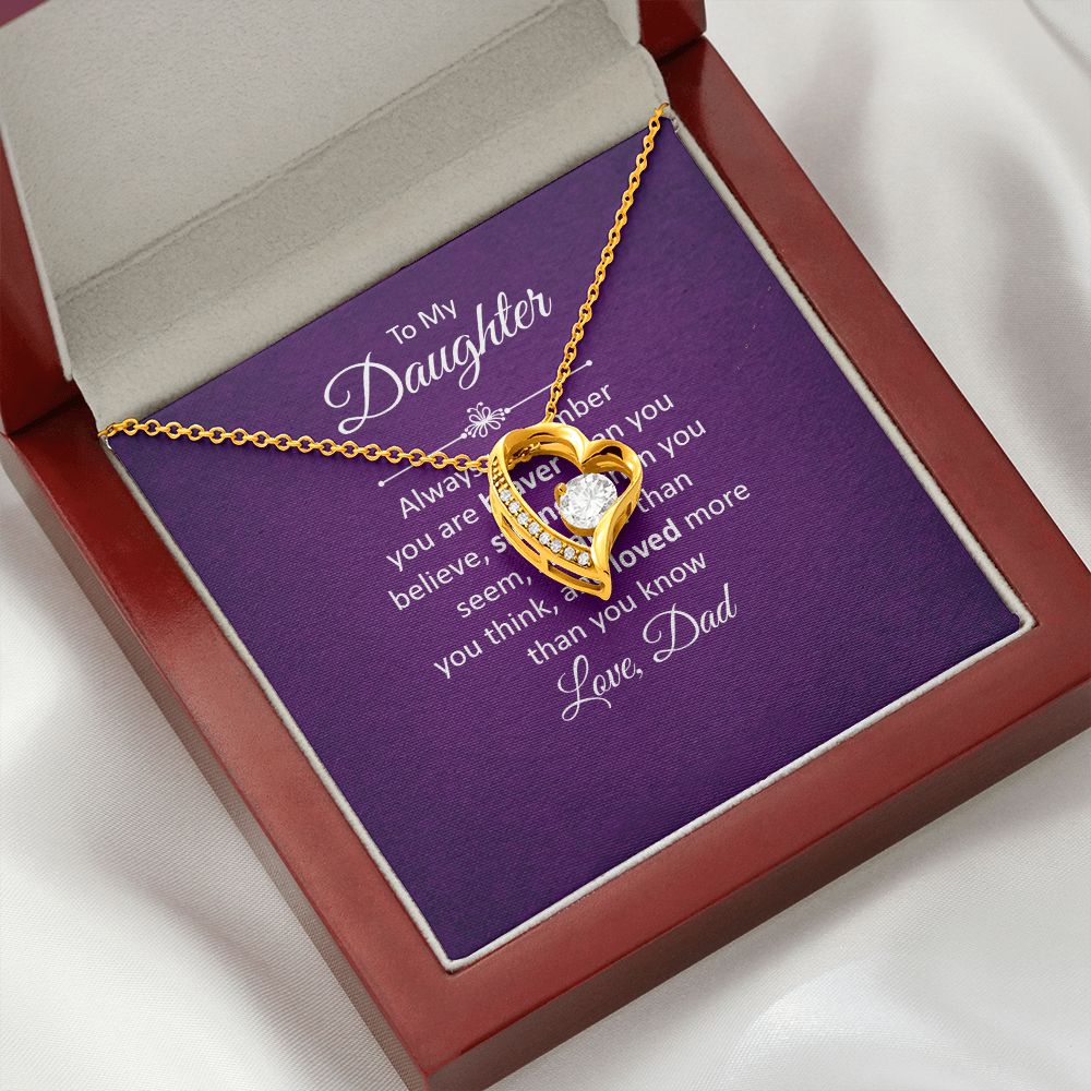 To My Daughter Always Remember Forever Necklace w Message Card-Express Your Love Gifts