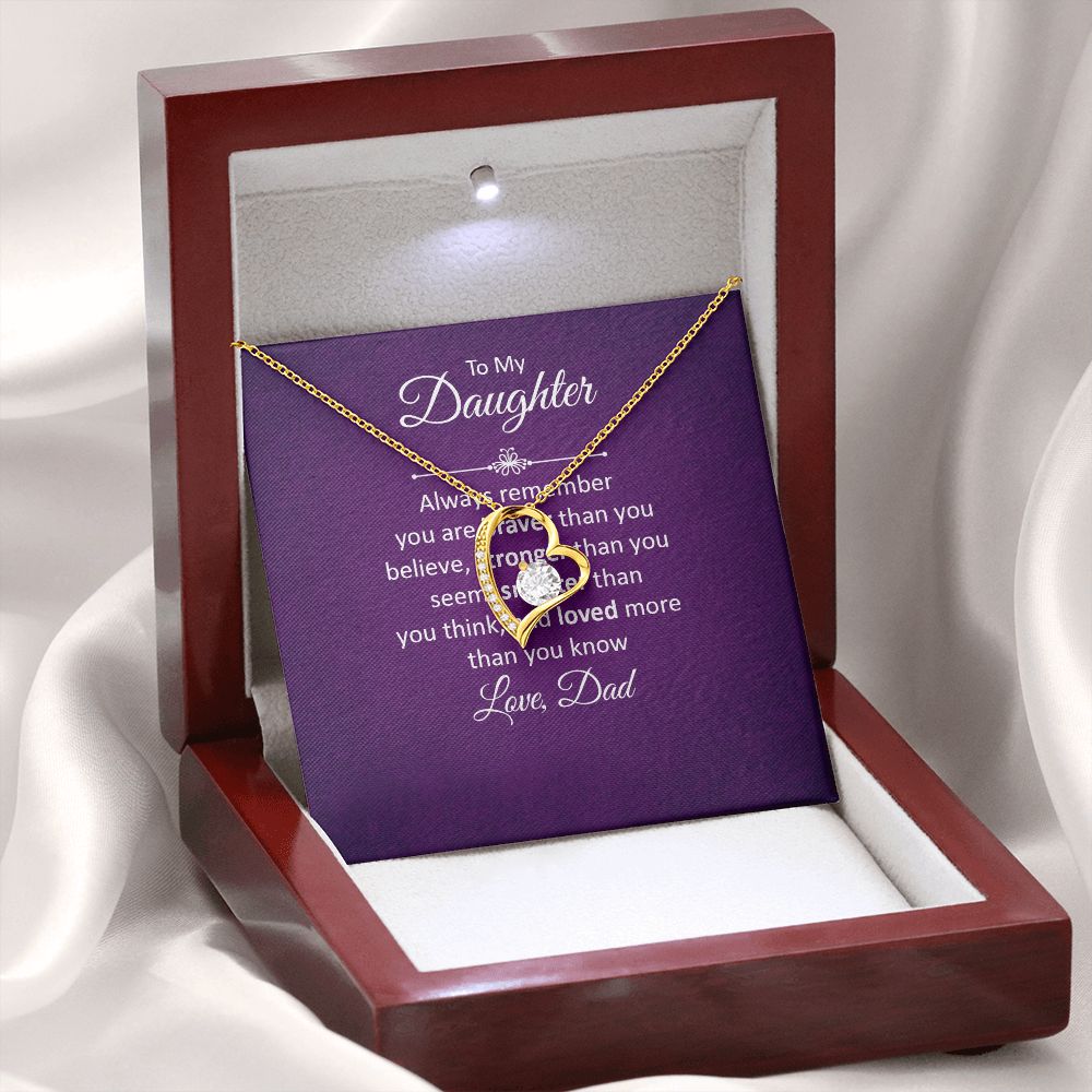 To My Daughter Always Remember Forever Necklace w Message Card-Express Your Love Gifts