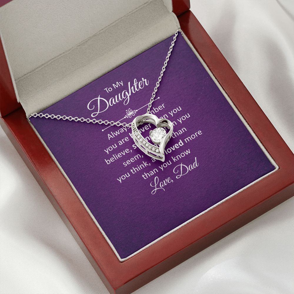 To My Daughter Always Remember Forever Necklace w Message Card-Express Your Love Gifts