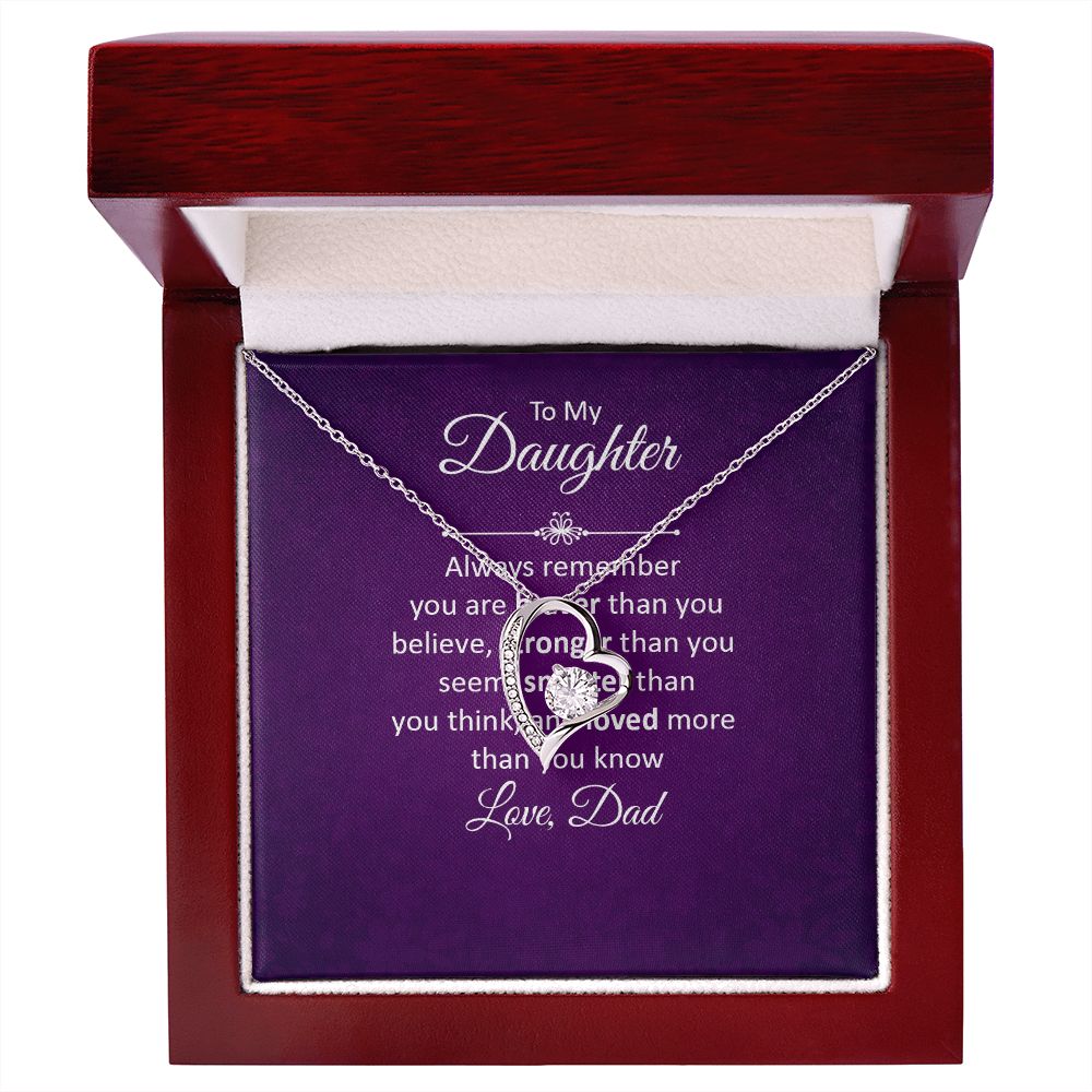 To My Daughter Always Remember Forever Necklace w Message Card-Express Your Love Gifts