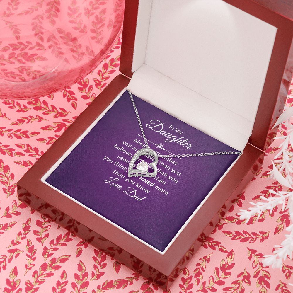To My Daughter Always Remember Forever Necklace w Message Card-Express Your Love Gifts