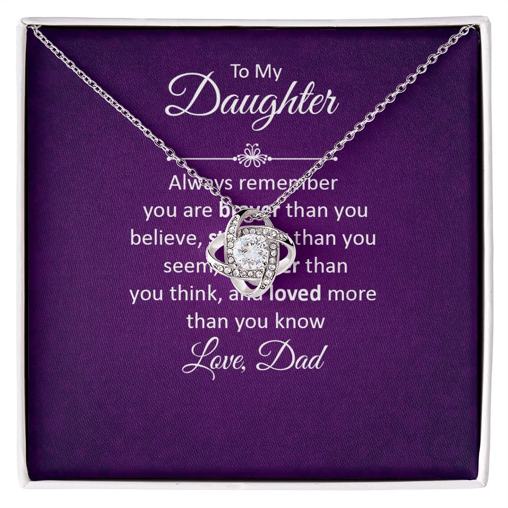 To My Daughter Always Remember Infinity Knot Necklace Message Card-Express Your Love Gifts