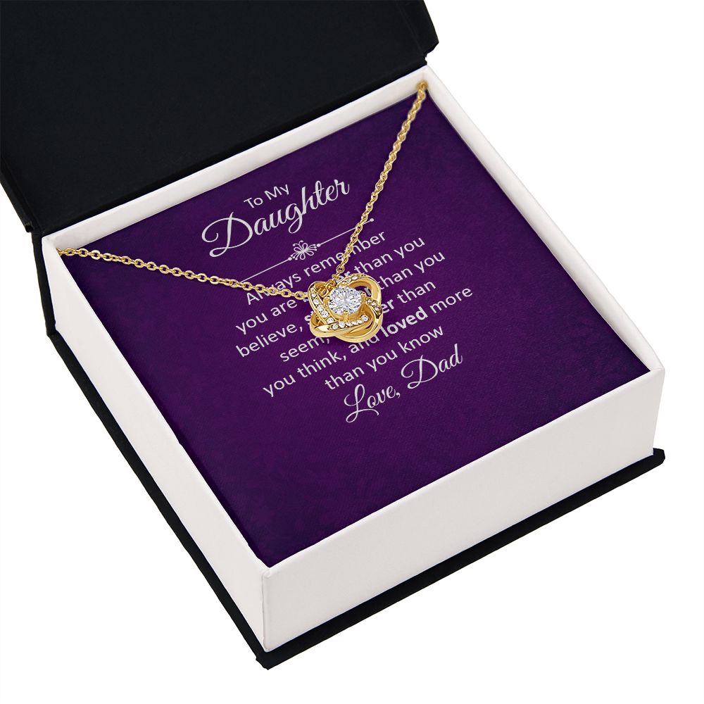 To My Daughter Always Remember Infinity Knot Necklace Message Card-Express Your Love Gifts
