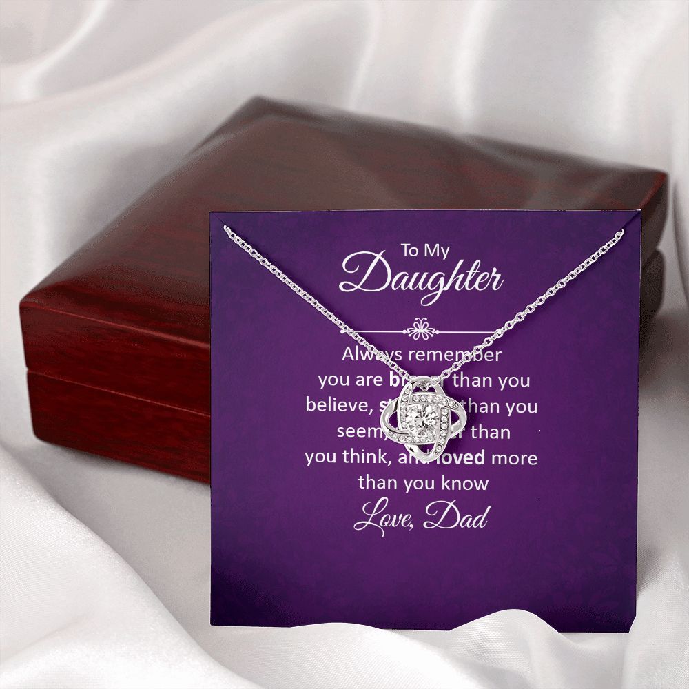 To My Daughter Always Remember Infinity Knot Necklace Message Card-Express Your Love Gifts