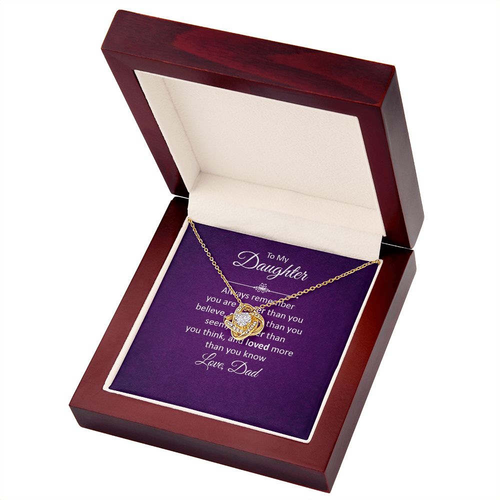 To My Daughter Always Remember Infinity Knot Necklace Message Card-Express Your Love Gifts