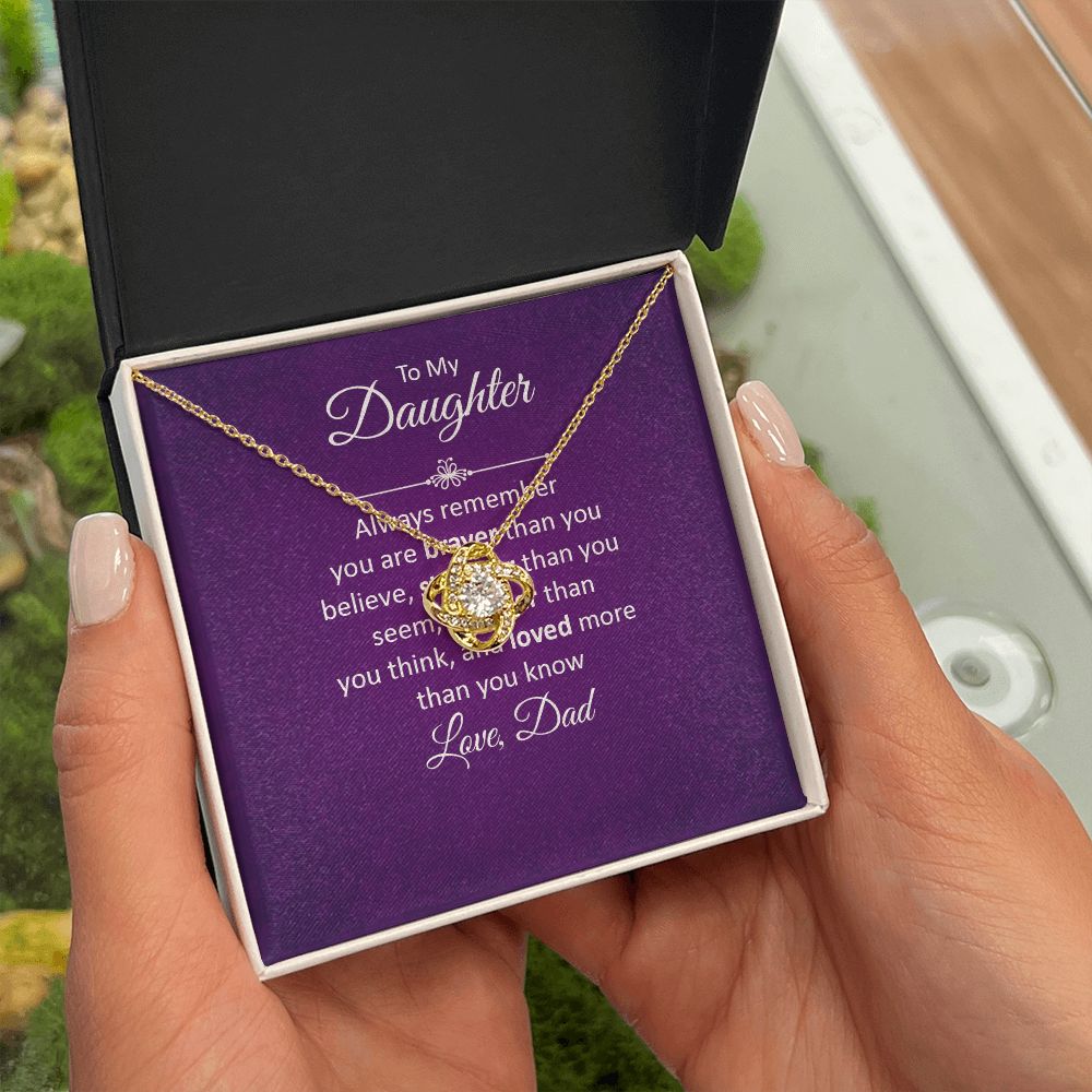 To My Daughter Always Remember Infinity Knot Necklace Message Card-Express Your Love Gifts