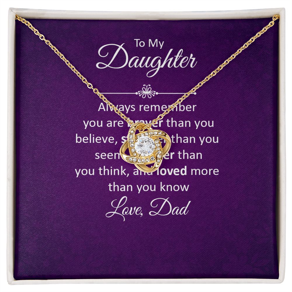 To My Daughter Always Remember Infinity Knot Necklace Message Card-Express Your Love Gifts