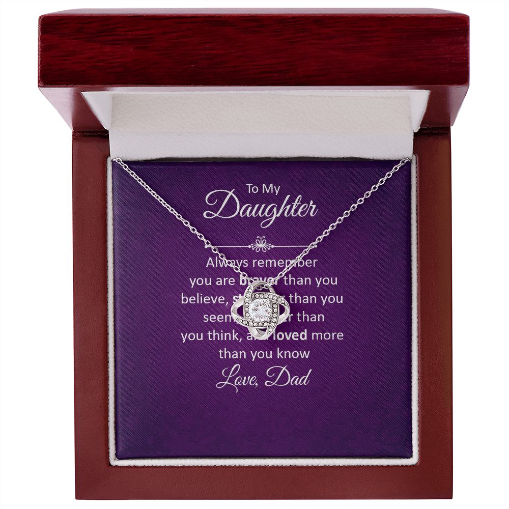 To My Daughter Always Remember Infinity Knot Necklace Message Card-Express Your Love Gifts