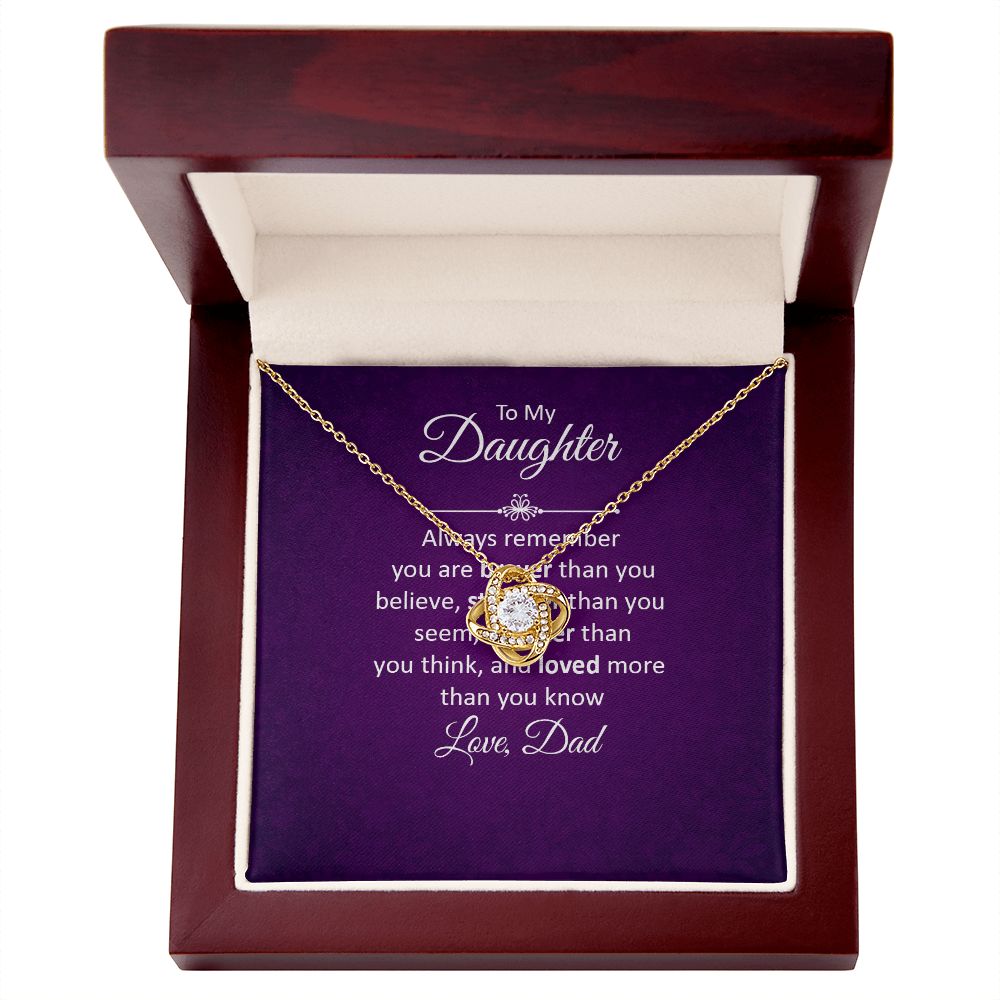 To My Daughter Always Remember Infinity Knot Necklace Message Card-Express Your Love Gifts