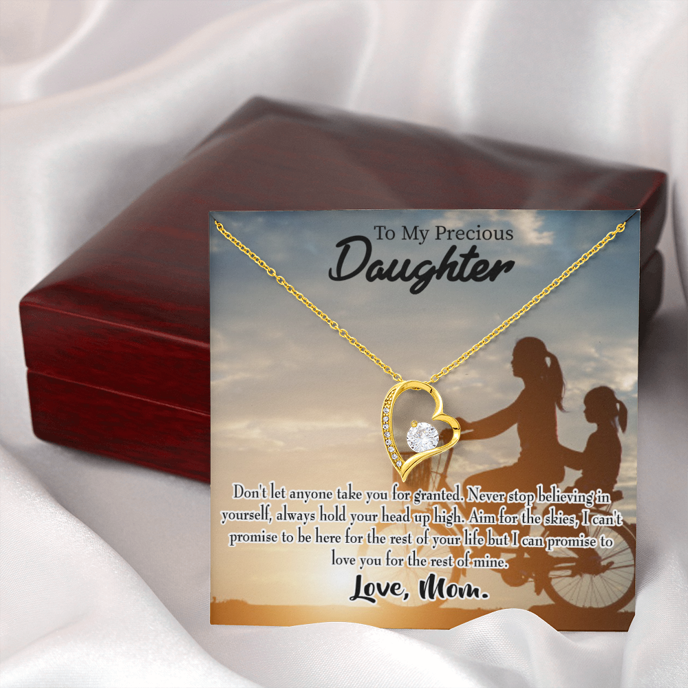 To My Daughter Always There for You From Mom Forever Necklace w Message Card-Express Your Love Gifts