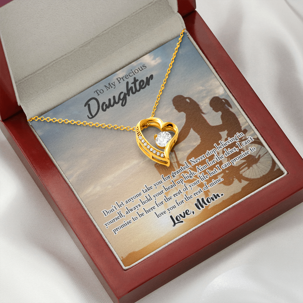 To My Daughter Always There for You From Mom Forever Necklace w Message Card-Express Your Love Gifts