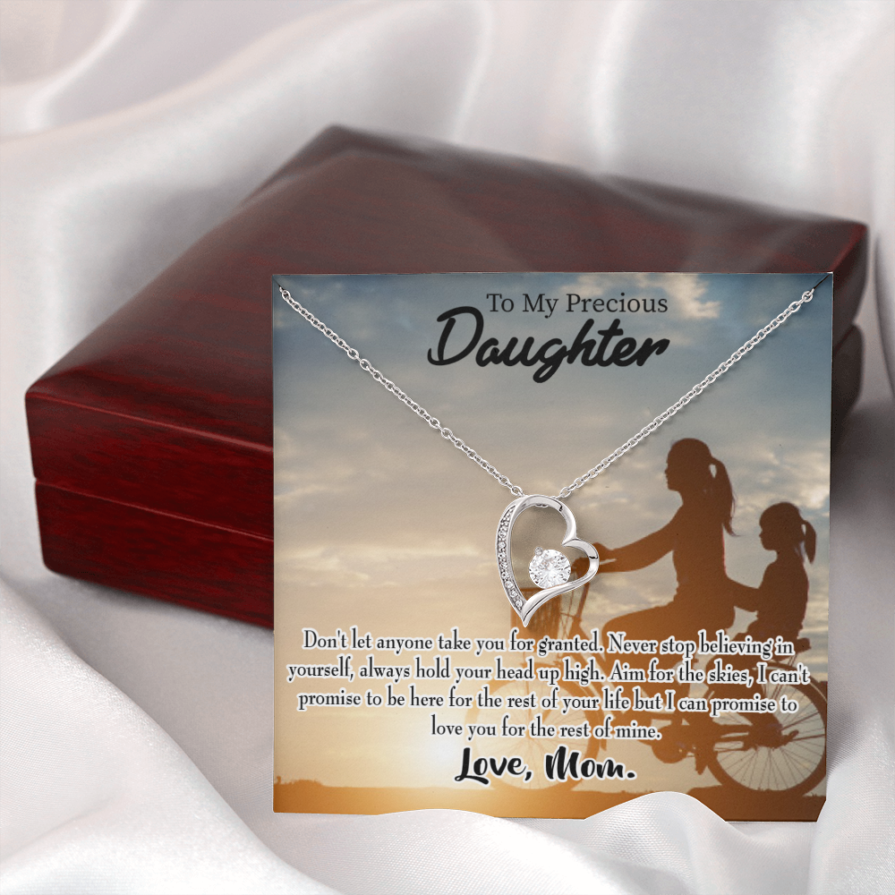 To My Daughter Always There for You From Mom Forever Necklace w Message Card-Express Your Love Gifts