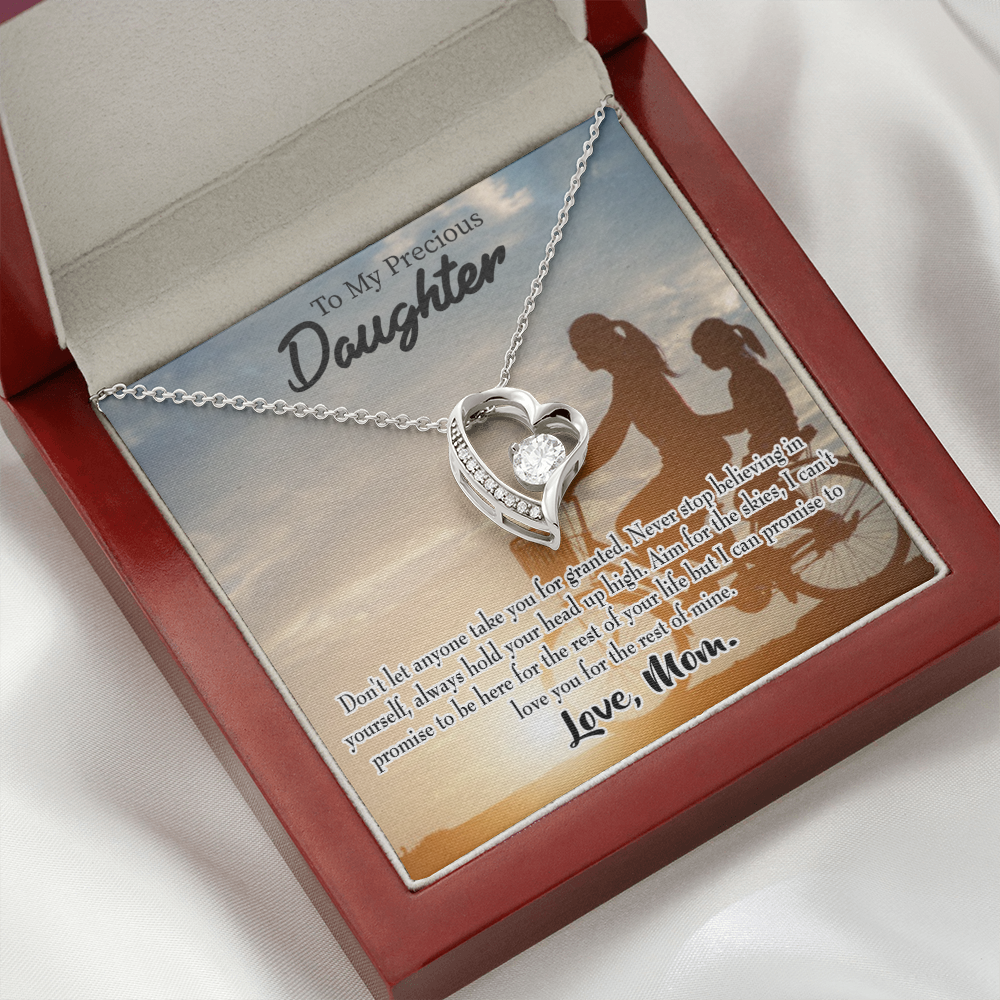 To My Daughter Always There for You From Mom Forever Necklace w Message Card-Express Your Love Gifts