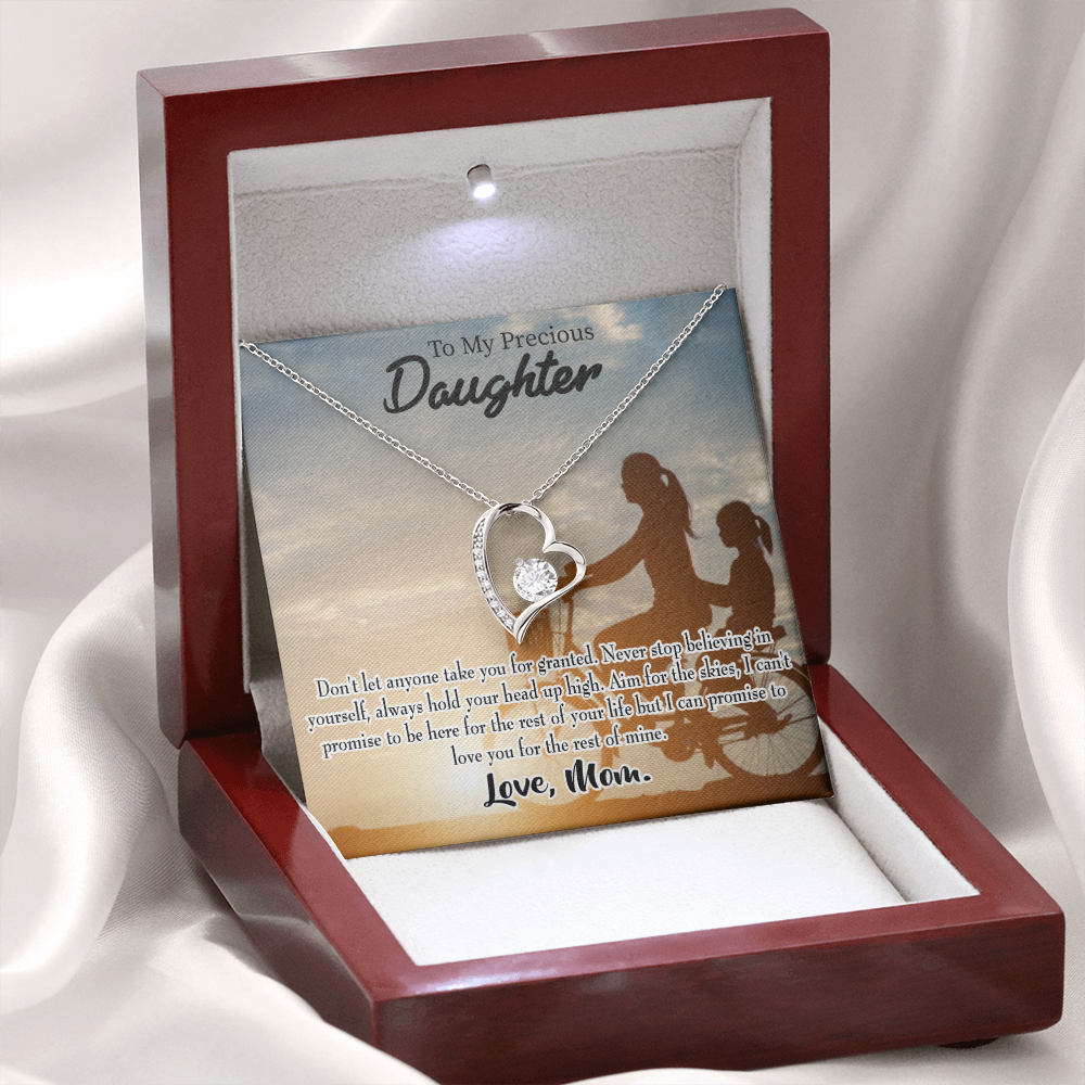 To My Daughter Always There for You From Mom Forever Necklace w Message Card-Express Your Love Gifts