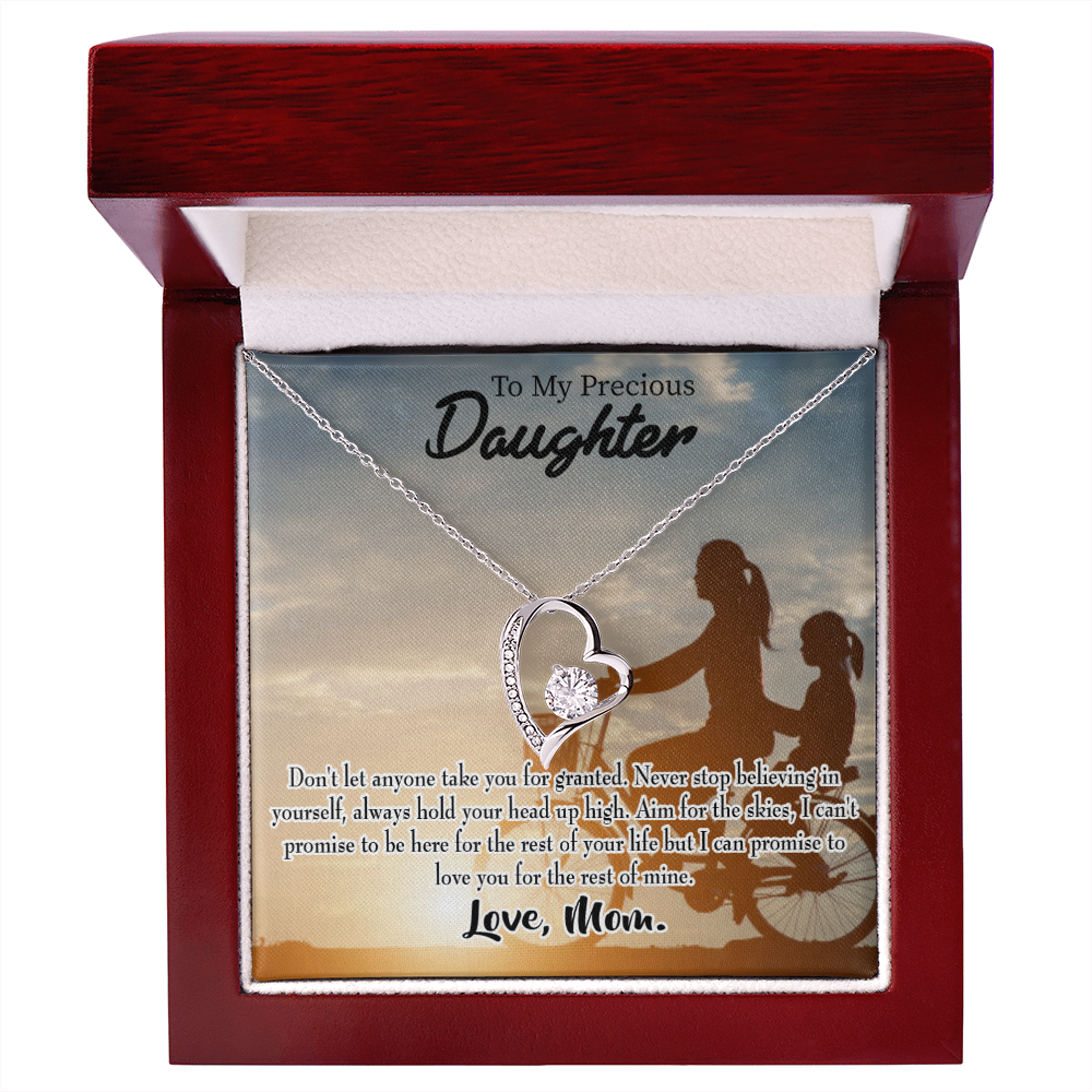 To My Daughter Always There for You From Mom Forever Necklace w Message Card-Express Your Love Gifts