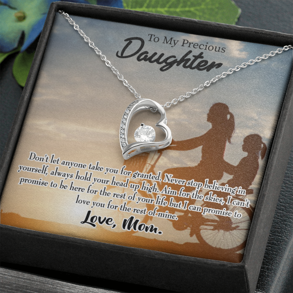 To My Daughter Always There for You From Mom Forever Necklace w Message Card-Express Your Love Gifts