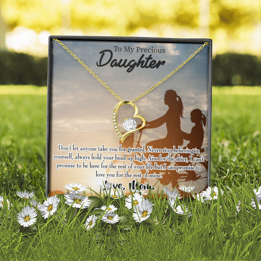 To My Daughter Always There for You From Mom Forever Necklace w Message Card-Express Your Love Gifts