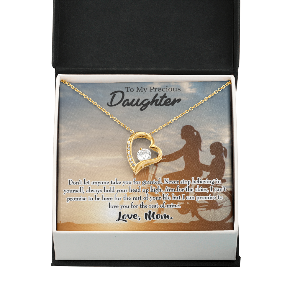 To My Daughter Always There for You From Mom Forever Necklace w Message Card-Express Your Love Gifts