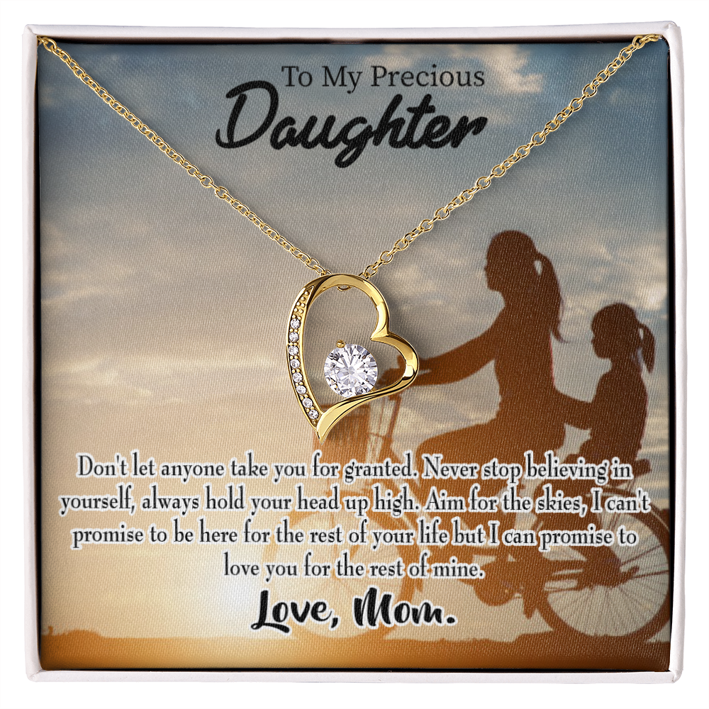 To My Daughter Always There for You From Mom Forever Necklace w Message Card-Express Your Love Gifts
