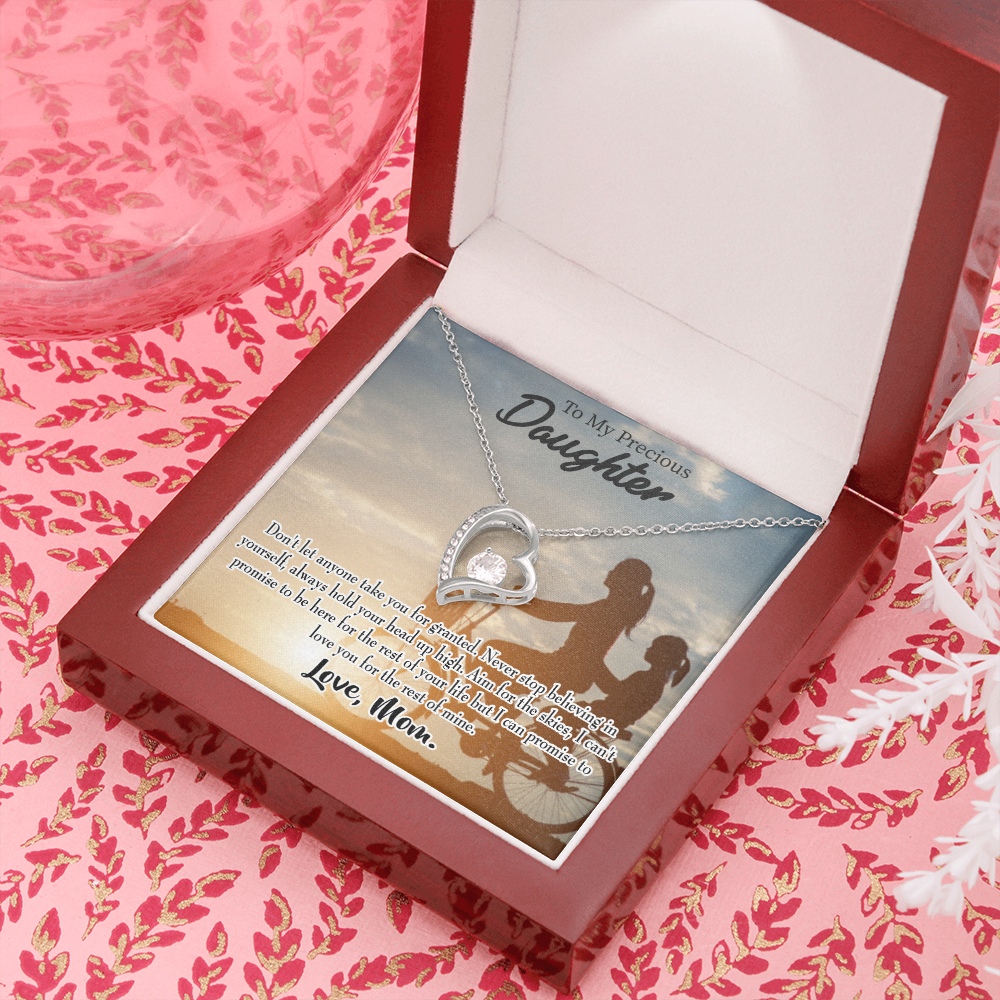 To My Daughter Always There for You From Mom Forever Necklace w Message Card-Express Your Love Gifts