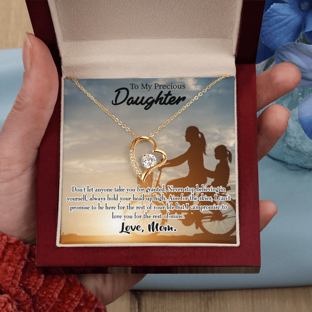 To My Daughter Always There for You From Mom Forever Necklace w Message Card-Express Your Love Gifts