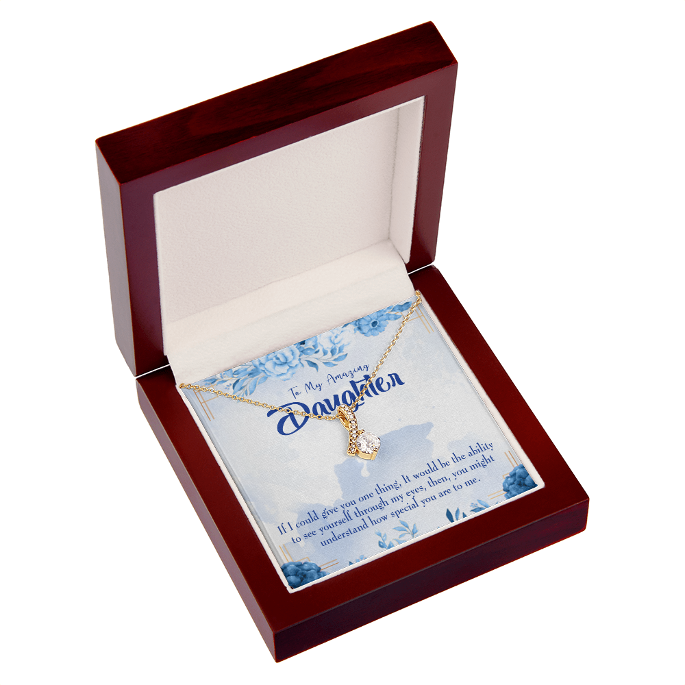 To My Daughter Amazing Daughter Alluring Ribbon Necklace Message Card-Express Your Love Gifts