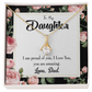 To My Daughter Amazing Daughter From Dad Alluring Ribbon Necklace Message Card-Express Your Love Gifts