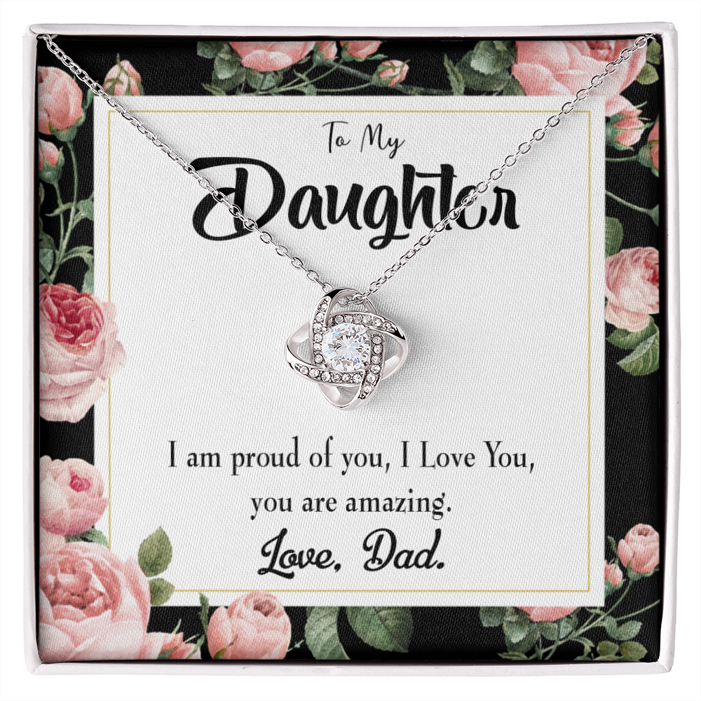 To My Daughter Amazing Daughter From Dad Infinity Knot Necklace Message Card-Express Your Love Gifts