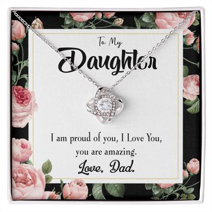 To My Daughter Amazing Daughter From Dad Infinity Knot Necklace Message Card-Express Your Love Gifts