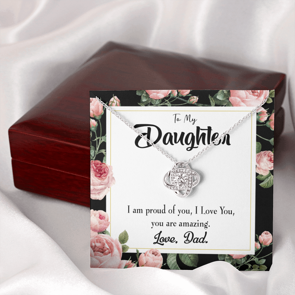 To My Daughter Amazing Daughter From Dad Infinity Knot Necklace Message Card-Express Your Love Gifts