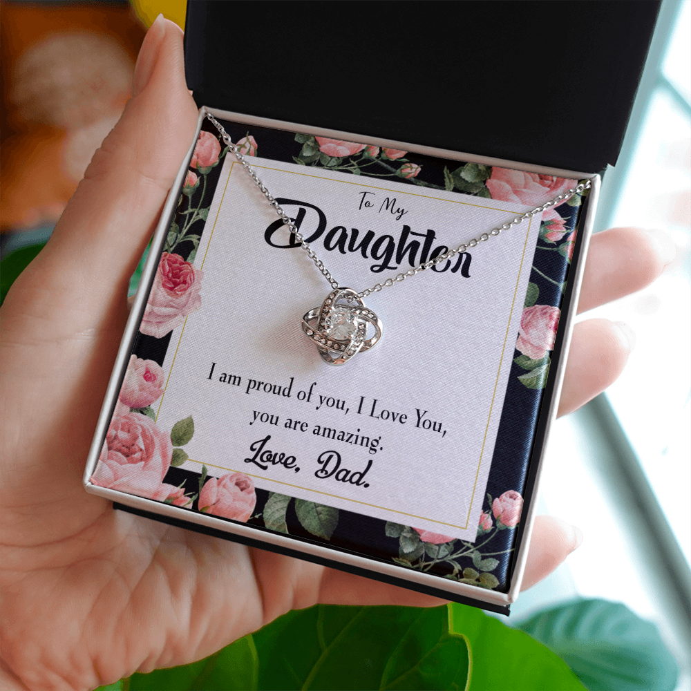 To My Daughter Amazing Daughter From Dad Infinity Knot Necklace Message Card-Express Your Love Gifts