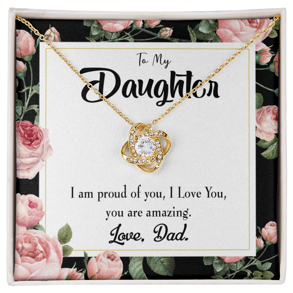 To My Daughter Amazing Daughter From Dad Infinity Knot Necklace Message Card-Express Your Love Gifts
