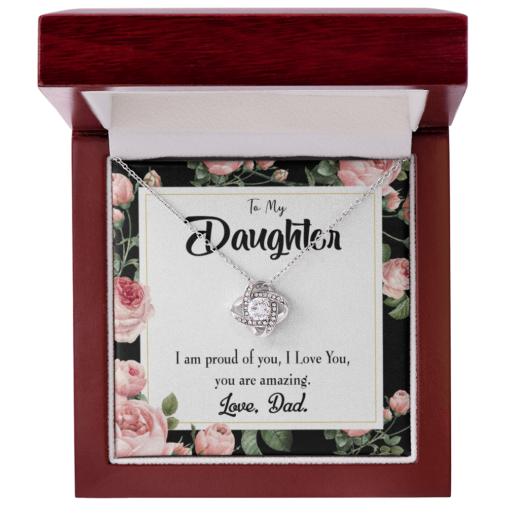 To My Daughter Amazing Daughter From Dad Infinity Knot Necklace Message Card-Express Your Love Gifts