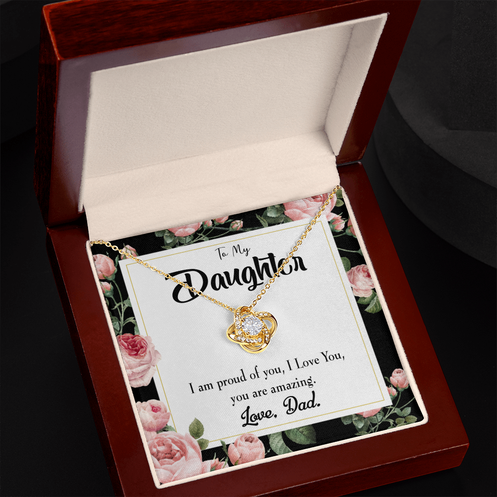 To My Daughter Amazing Daughter From Dad Infinity Knot Necklace Message Card-Express Your Love Gifts