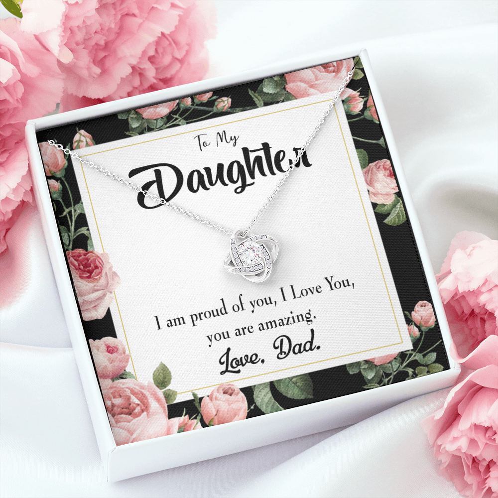 To My Daughter Amazing Daughter From Dad Infinity Knot Necklace Message Card-Express Your Love Gifts