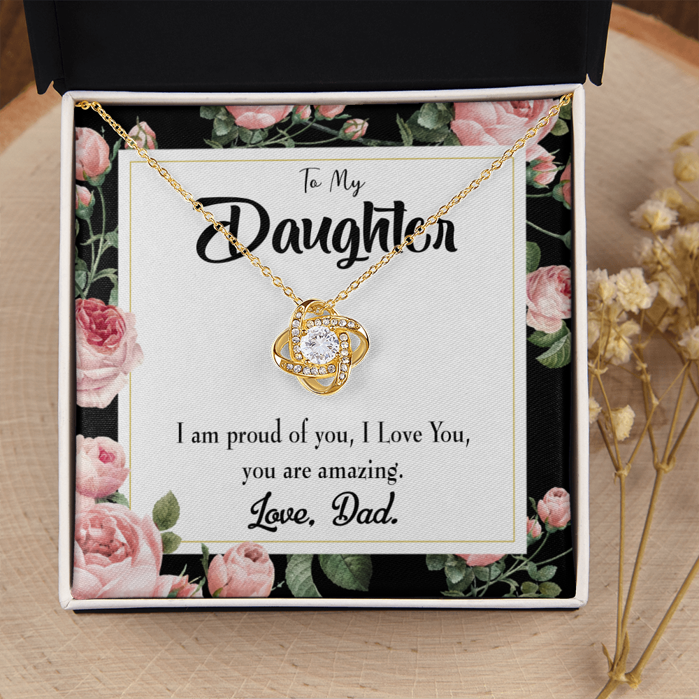 To My Daughter Amazing Daughter From Dad Infinity Knot Necklace Message Card-Express Your Love Gifts