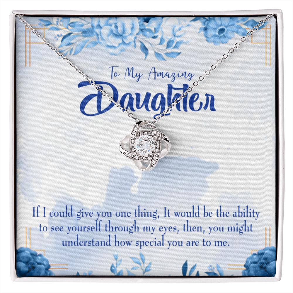 To My Daughter Amazing Daughter Infinity Knot Necklace Message Card-Express Your Love Gifts