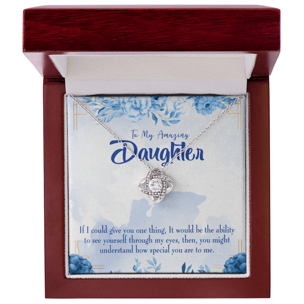 To My Daughter Amazing Daughter Infinity Knot Necklace Message Card-Express Your Love Gifts