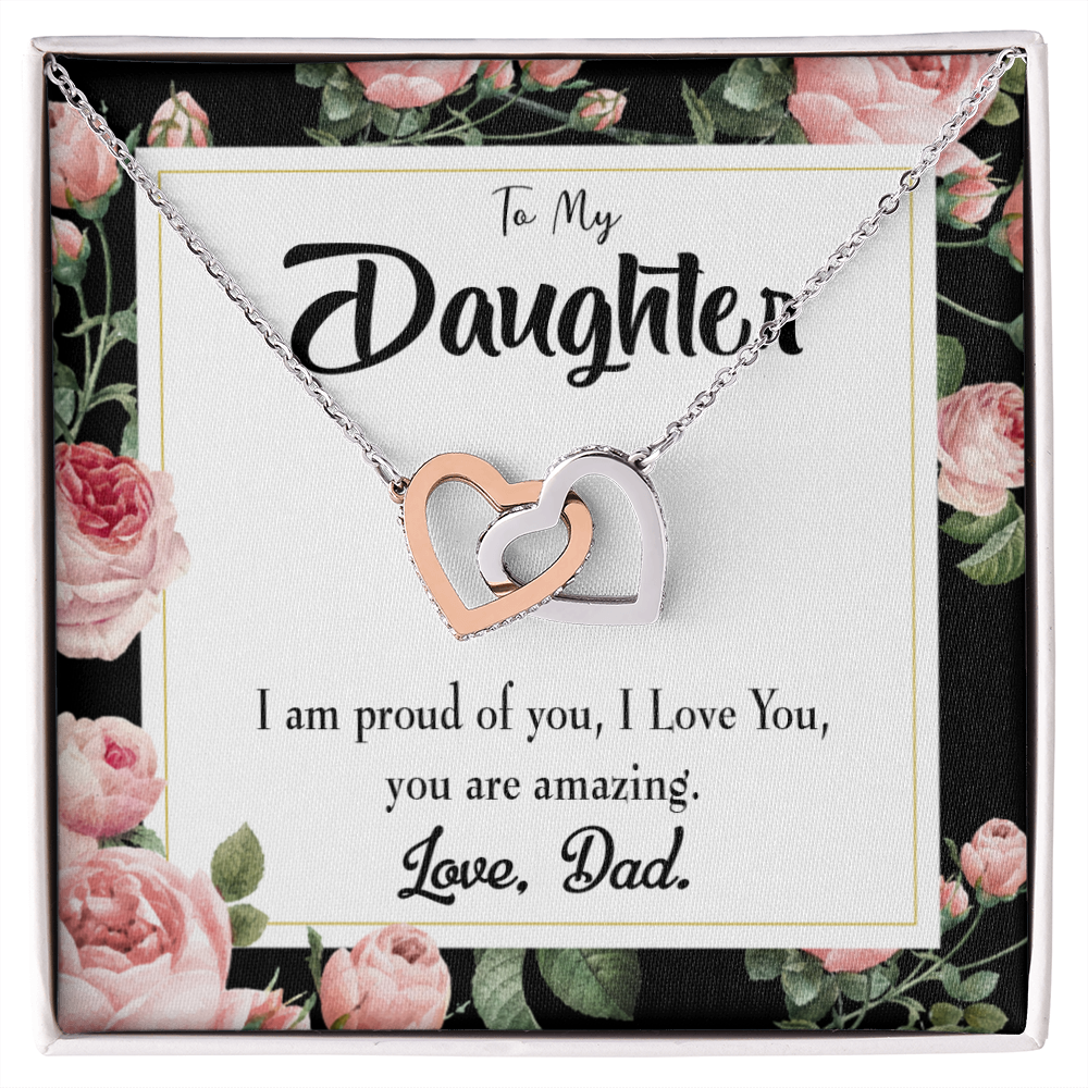 To My Daughter Amazing Daughter to Dad Inseparable Necklace-Express Your Love Gifts