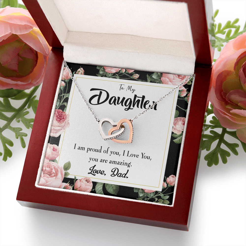 To My Daughter Amazing Daughter to Dad Inseparable Necklace-Express Your Love Gifts