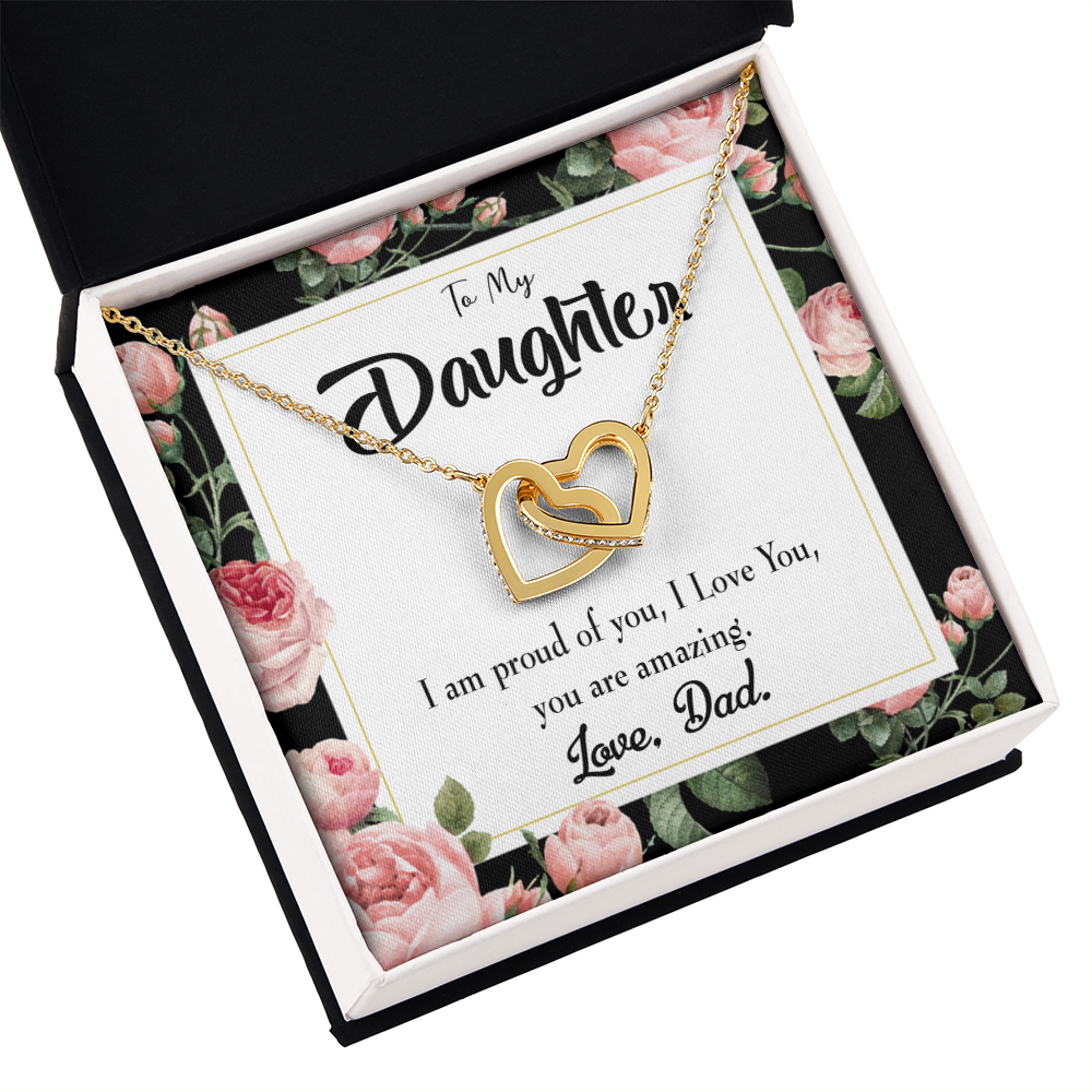 To My Daughter Amazing Daughter to Dad Inseparable Necklace-Express Your Love Gifts