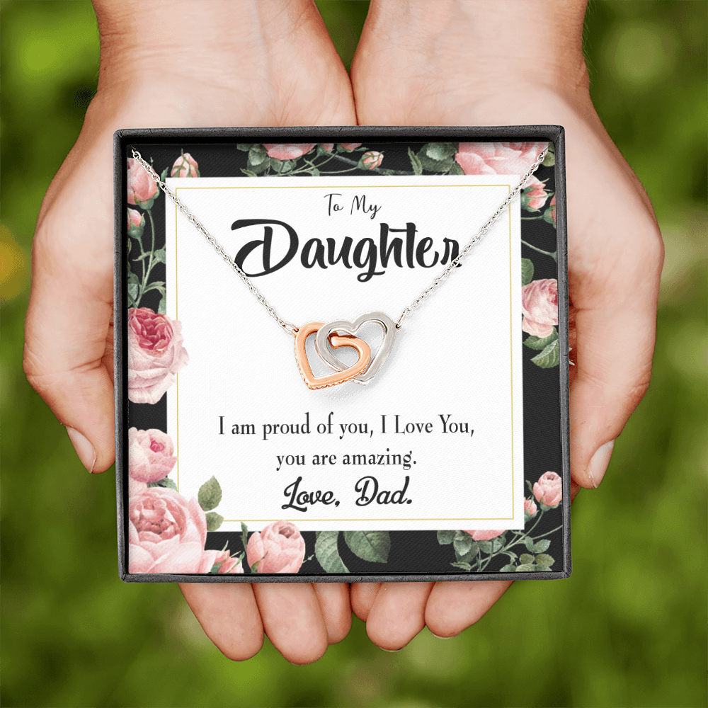 To My Daughter Amazing Daughter to Dad Inseparable Necklace-Express Your Love Gifts